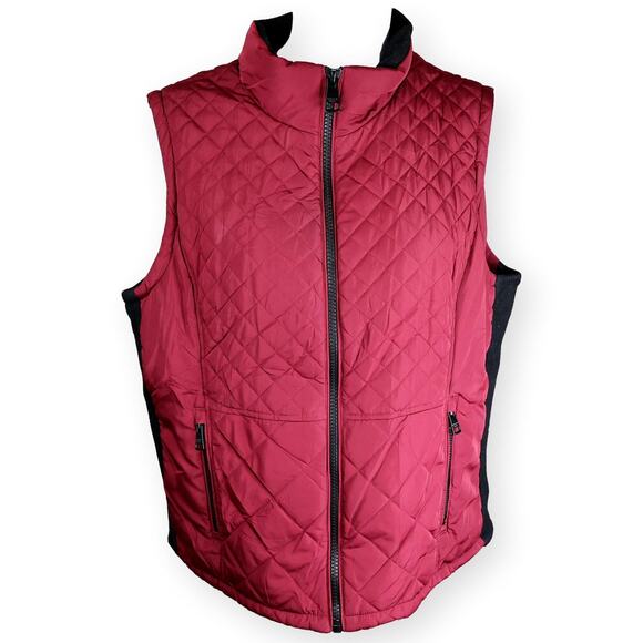Andrew Marc Jackets & Blazers - Andrew Marc Puffer Quilted Vest Women’s XL Full Zip Burgundy